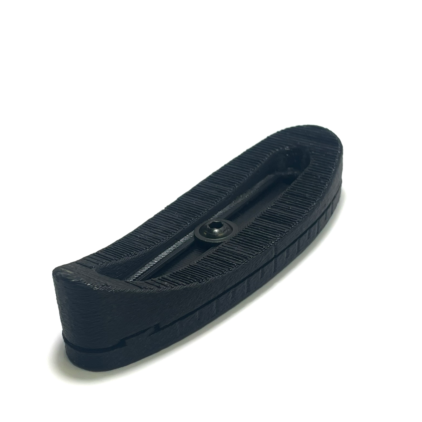 Precision rifle buttplate showing height adjustment scale marks