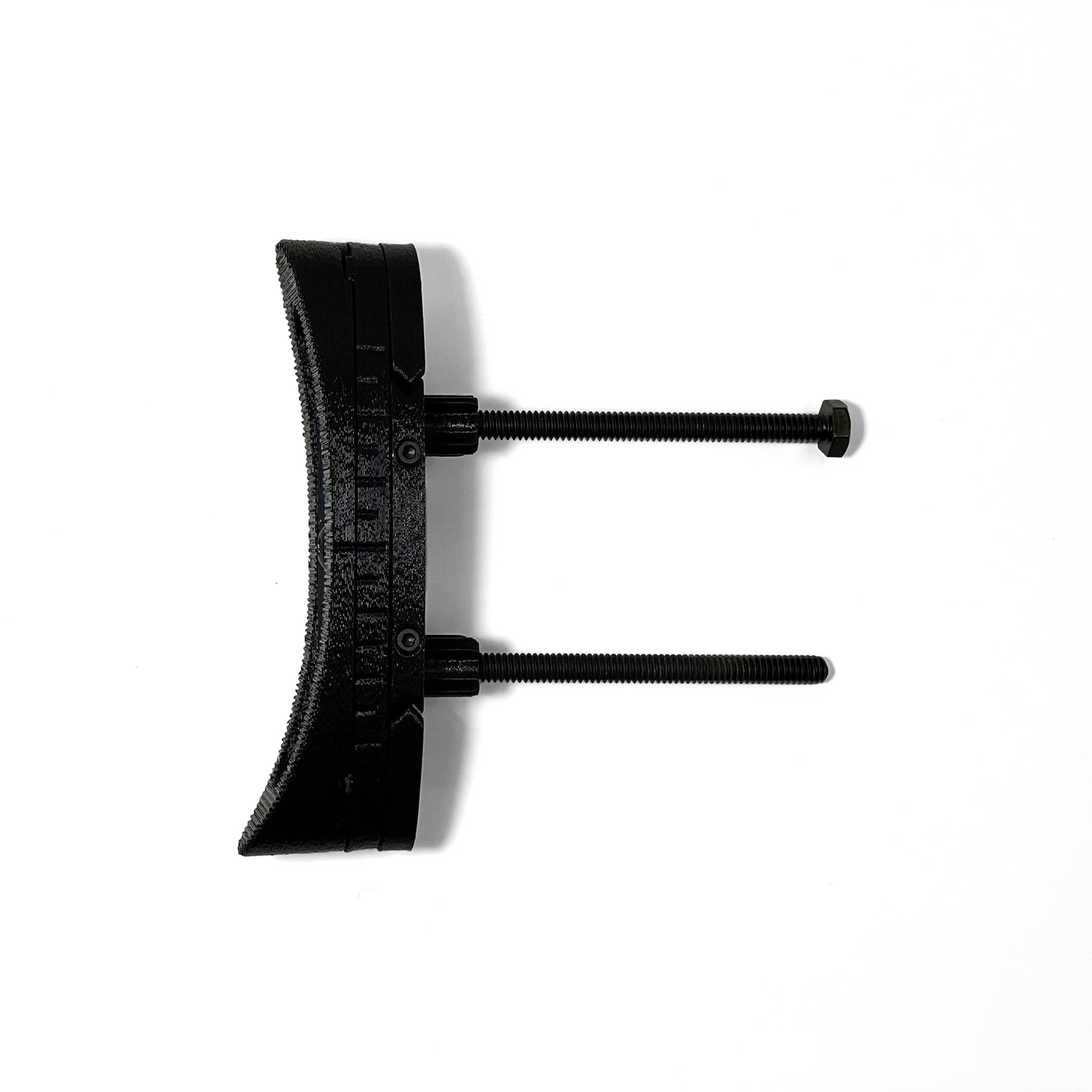 Close-up of adjustable buttplate showing height and length adjustment mechanism