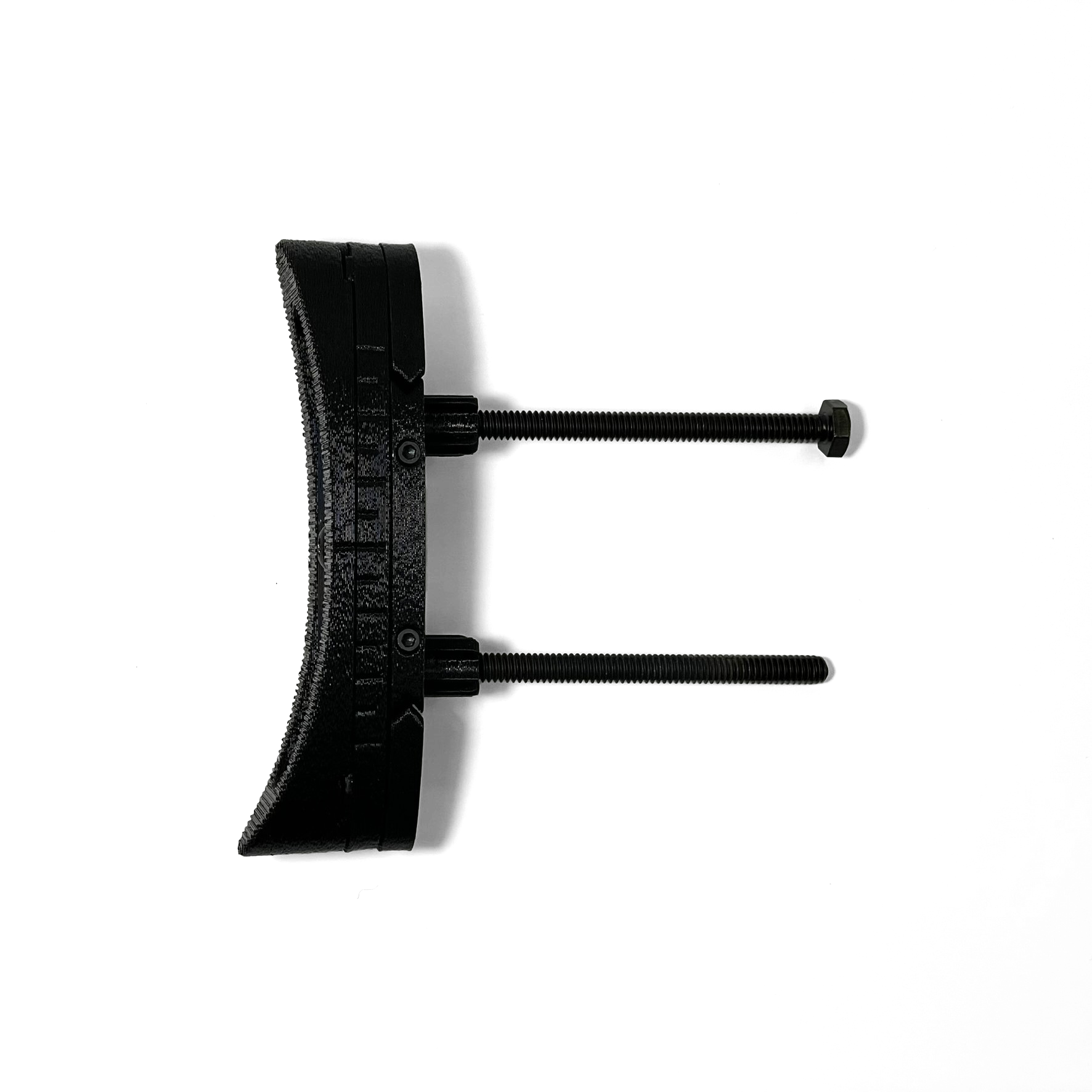 Close-up of adjustable buttplate showing height and length adjustment mechanism